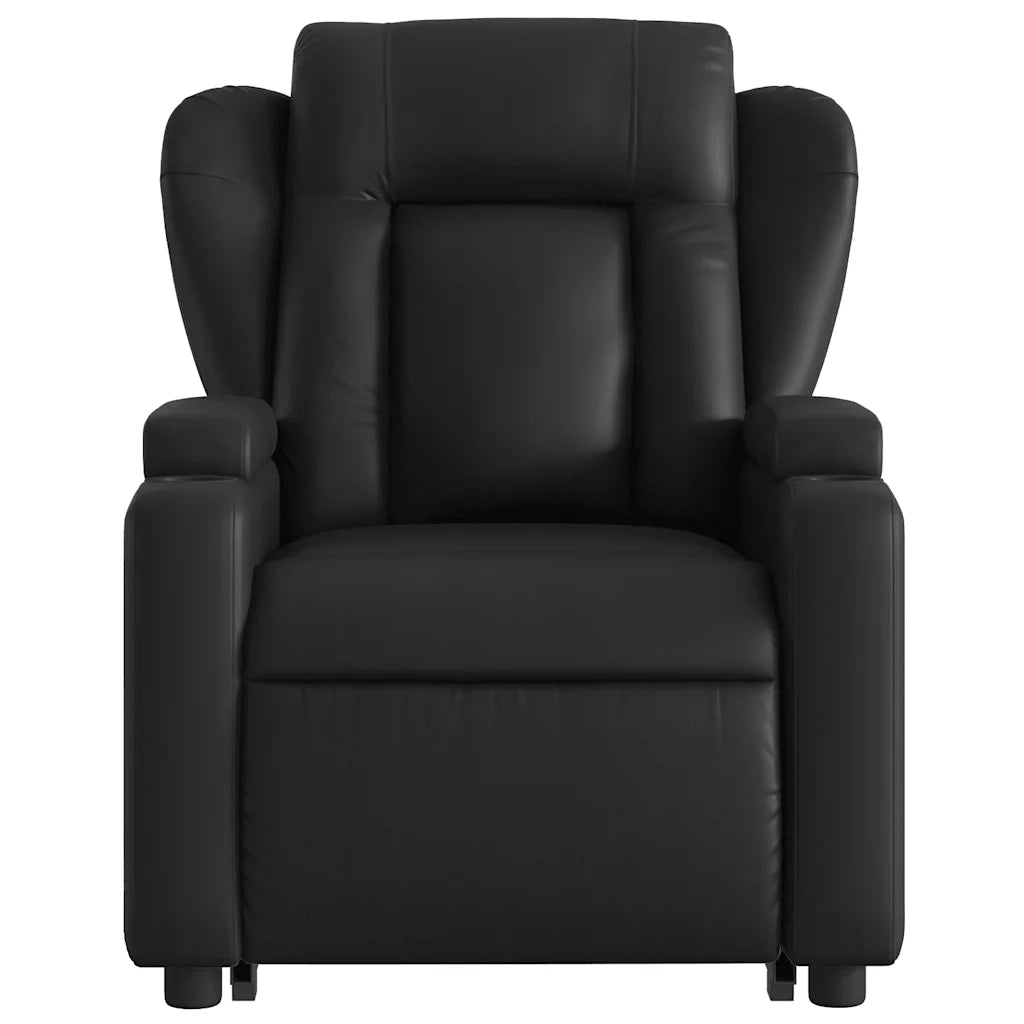 Poltrona Alzapersona Reclinabile Massaggio Nero Similpelle 3204551