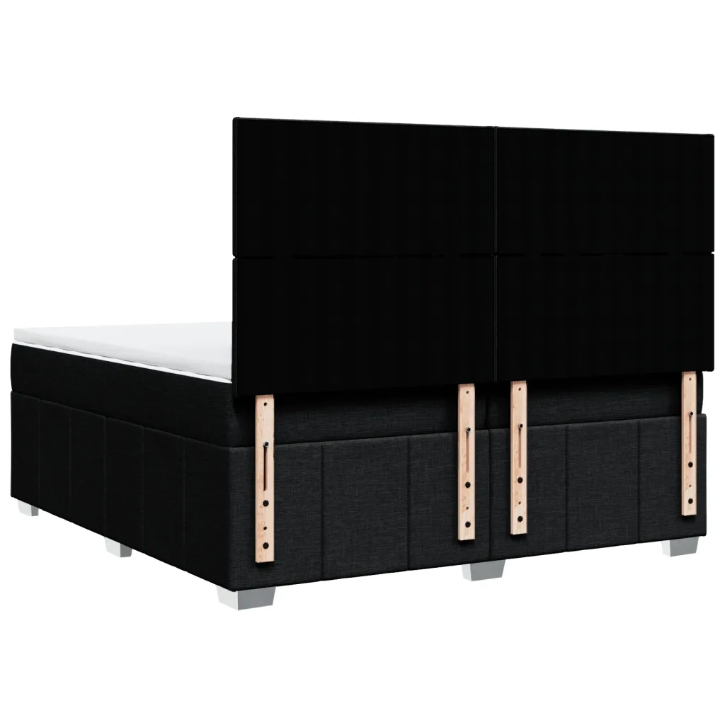 Giroletto a Molle con Materasso Nero 200x200 cm in Tessuto 3291770