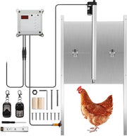 Porta automatica per pollaio elettrica – timer – sensore di luce – 2 telecomandi – alluminio – apriporta 30x30 cm