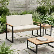 Panchina da esterno Beige e Bianco Crema 107 x 61 x 80 cm 42025339