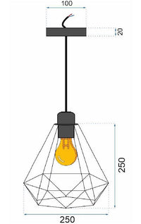 Lampada Da Soffitto Geometrico Pensile In Stile Loft Corda APP678-1CP