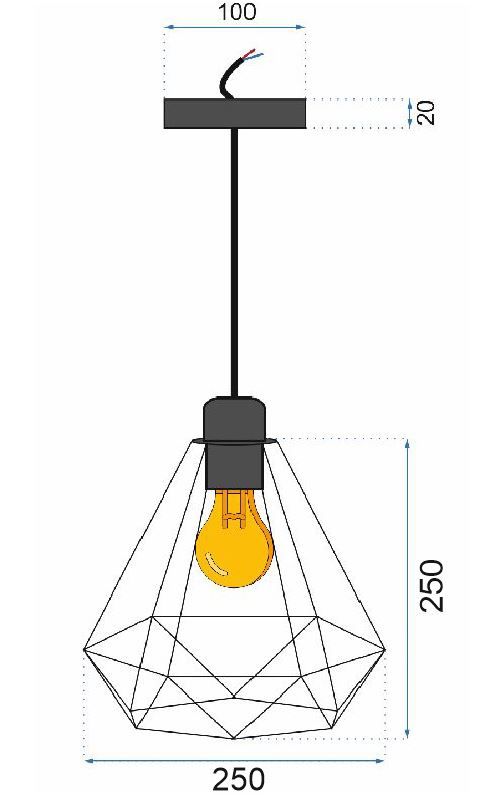 Lampada Da Soffitto Geometrico Pensile In Stile Loft Corda APP678-1CP