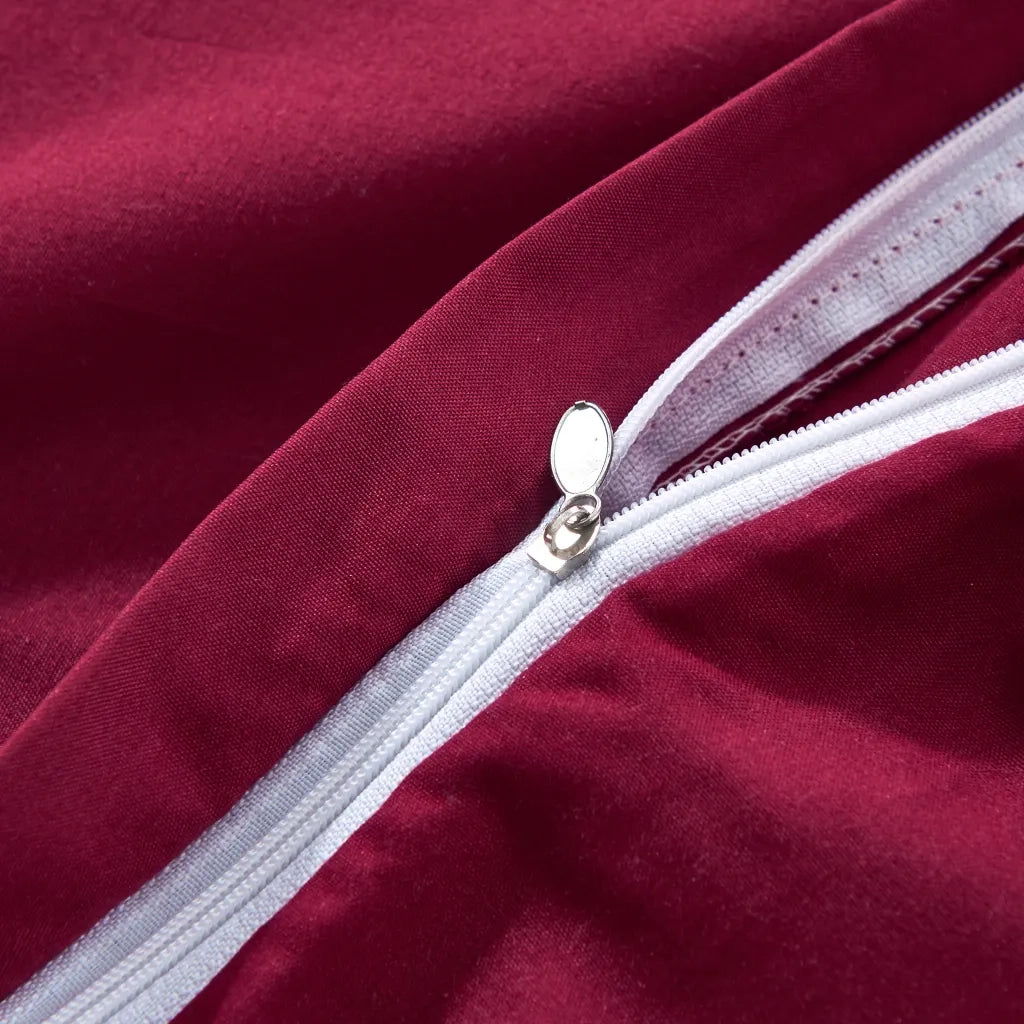 vidaXL Set Copripiumino Rosso Bordò 155x220/80x80 cm