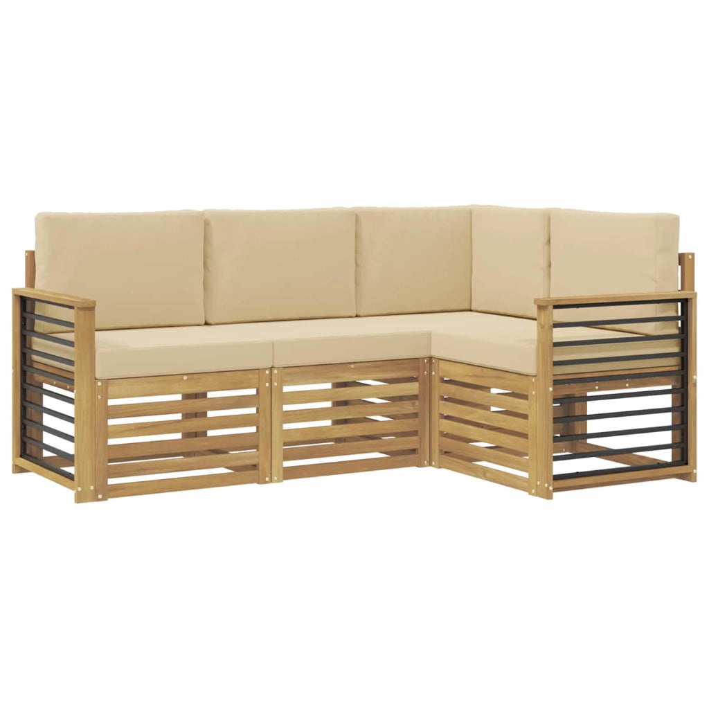 Set divani 4 pcs Bianco e Beige 187,5 x 128,5 x 73 cm