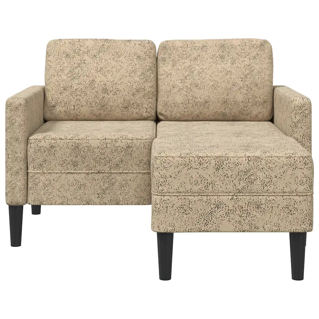Divano 2 Posti con Chaise a L Grigio Chiaro 125 cm Similpelle 4107089