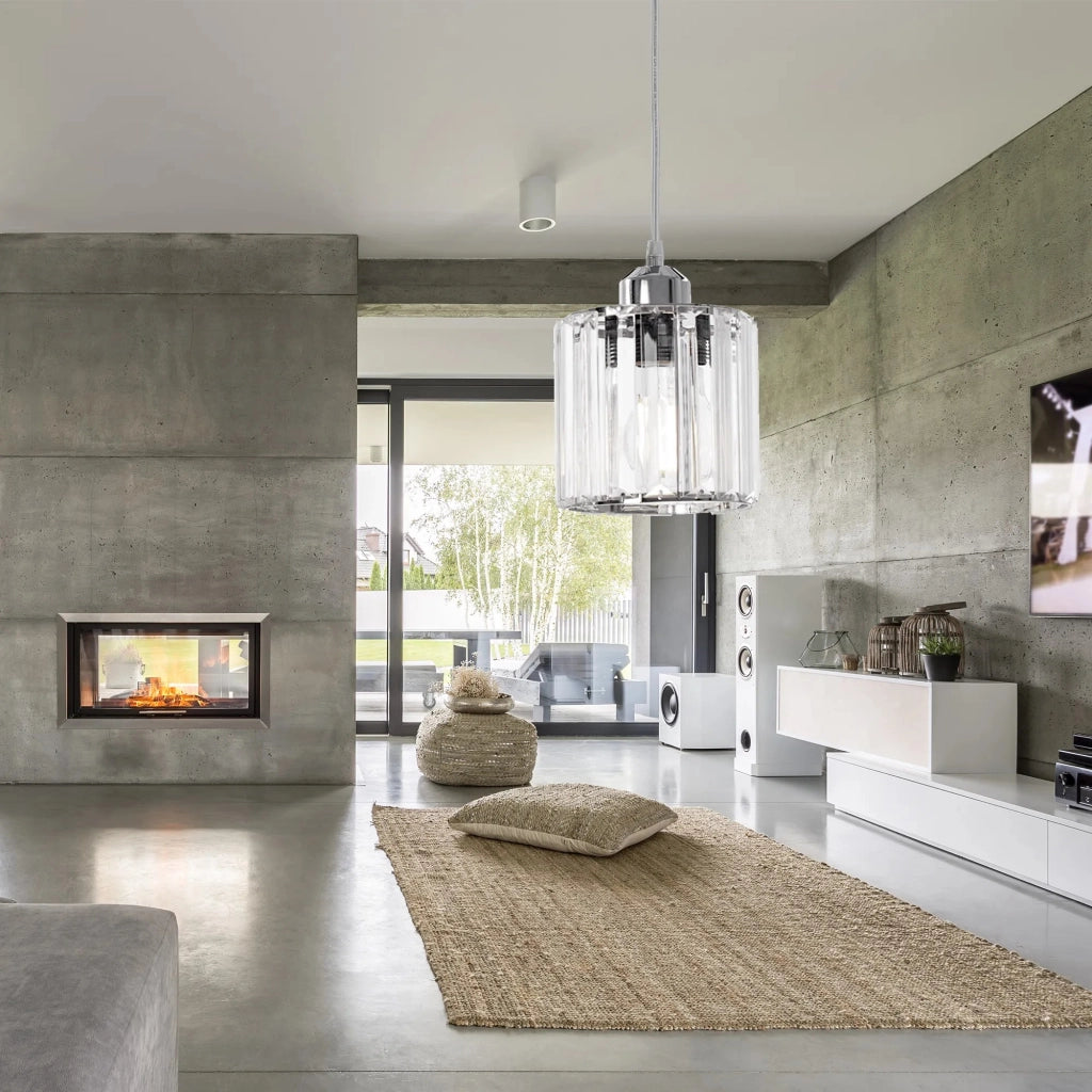 Lampada Da Soffitto Cristallo Argento APP508-1CP