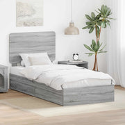 Letto con Contenitore con testiera Grigio Sonoma 100 x 200 cm 3412719
