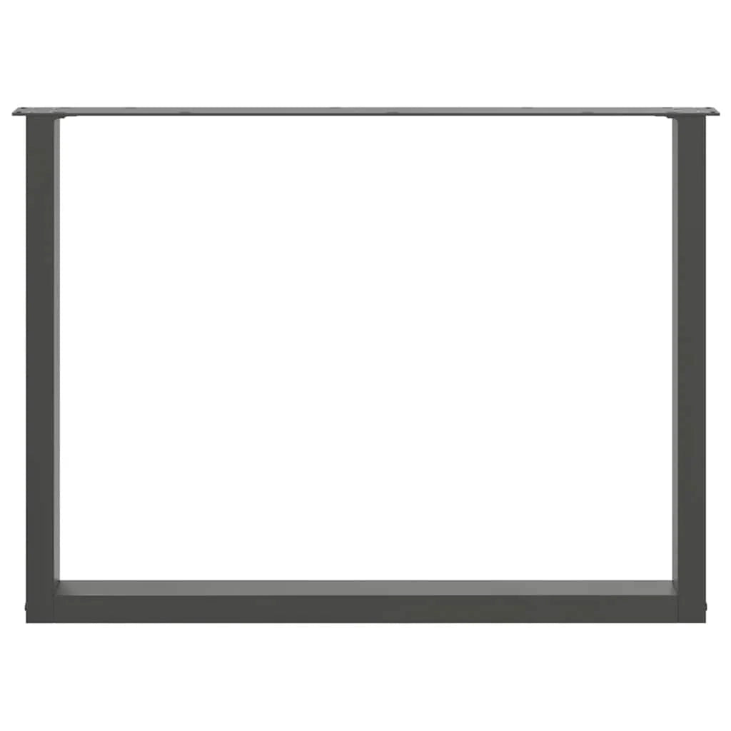Set di 3 gambe regolabili per tavolo da cucina a forma di U 100 x 73 cm acciaio antracite 02_0057454
