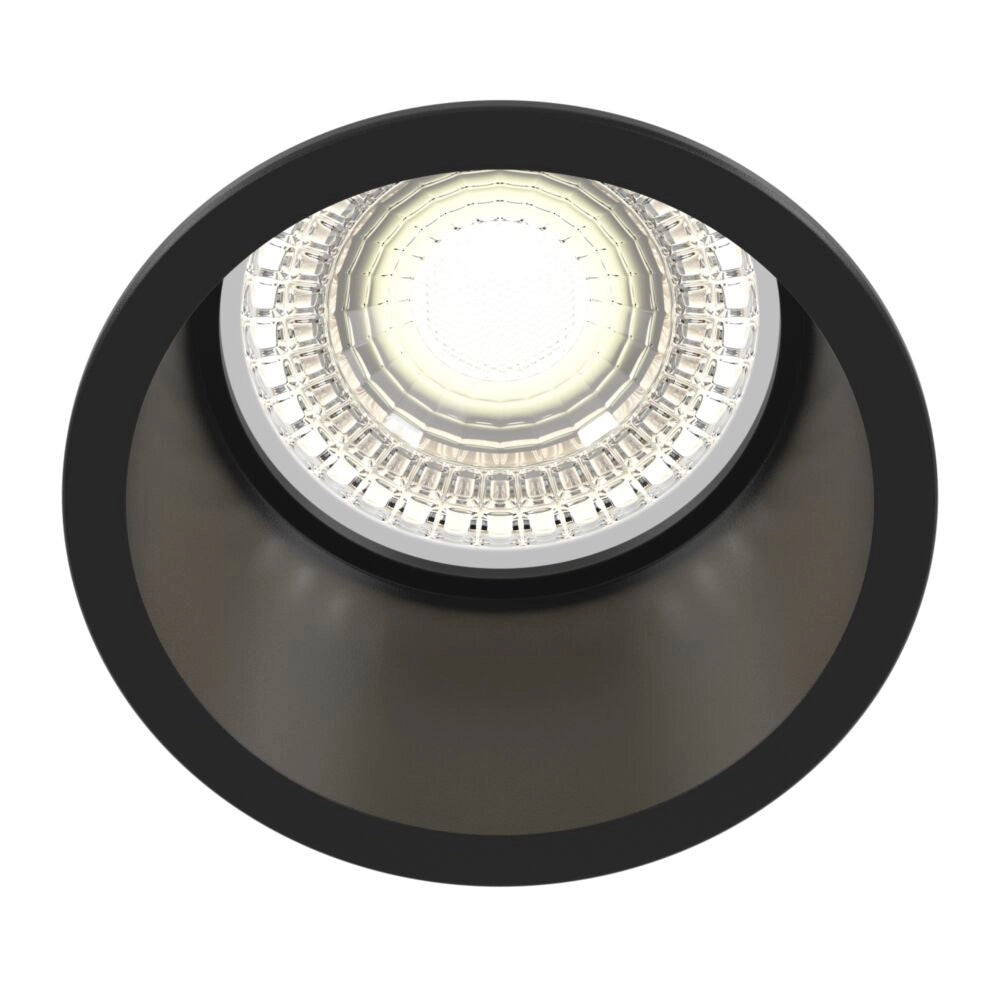 Faretto Da Incasso Moderno Reif Alluminio Nero 1 Luce Diffusore Vetro