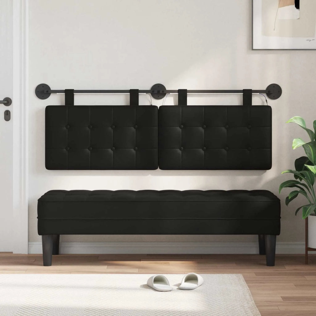 Testiera | Testata sospesa Con luce LED Nero Similpelle