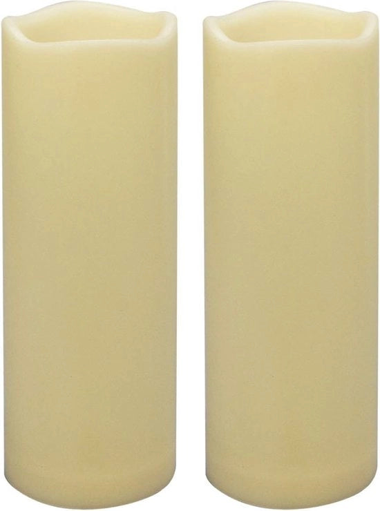 2 pezzi di candela LED acqua resistente senza fiamma timer 8 pollici - 1000 ore durata batteria/flickering batteria alimentata LED grande pilastro di candela per esterni lampioni decorativi per festival
