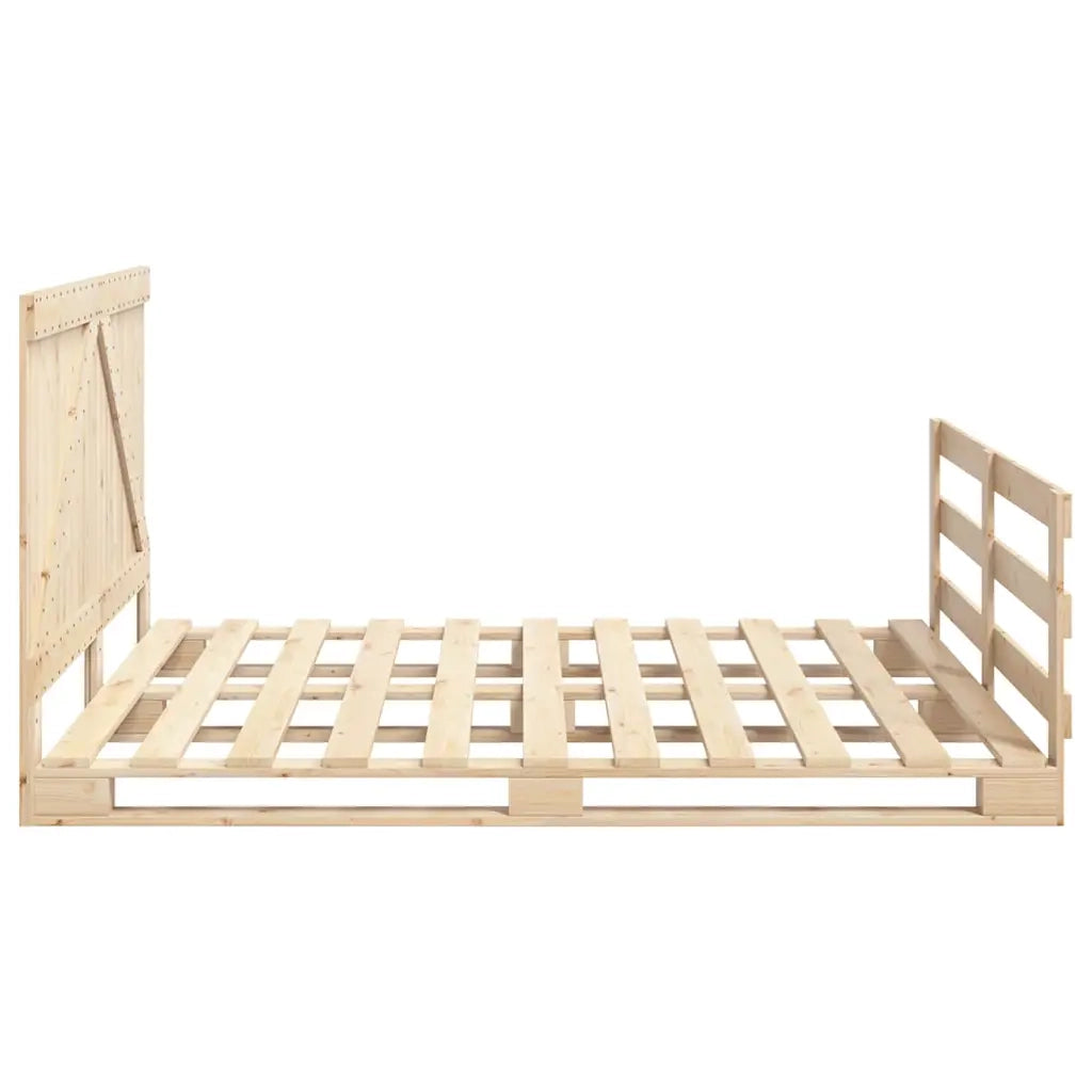 Giroletto con Testiera 200x200 cm in Legno Massello di Pino