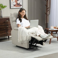 Poltrona Relax Reclinabile Manuale con Poggiapiedi Beige
