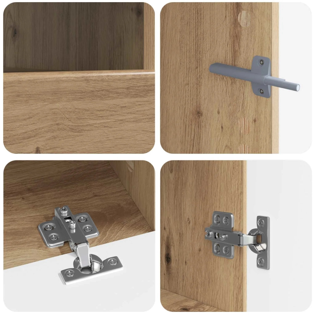 Mobile TV LED a 5 pezzi Rovere Artigianale Legno ingegnerizzato 3416932
