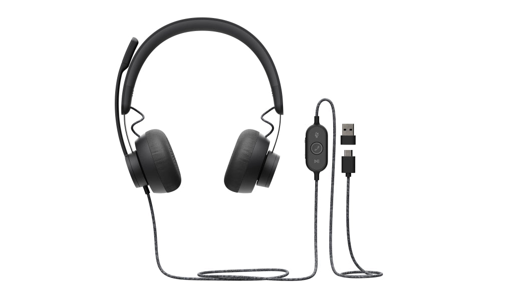 Logitech zone auricolare cablato a padiglione musica e chiamate usb tipo-c grafite - 981-000875