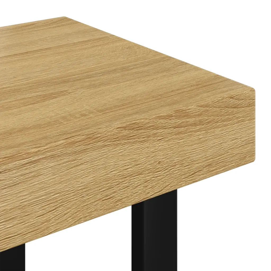 Tavolino Salotto Marrone Chiaro e Nero 90x45x40 cm MDF e Ferro 286099