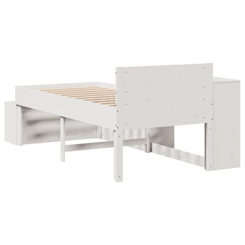 Letto senza Materasso Bianco 75x190 in Legno Massello di Pino 3309753