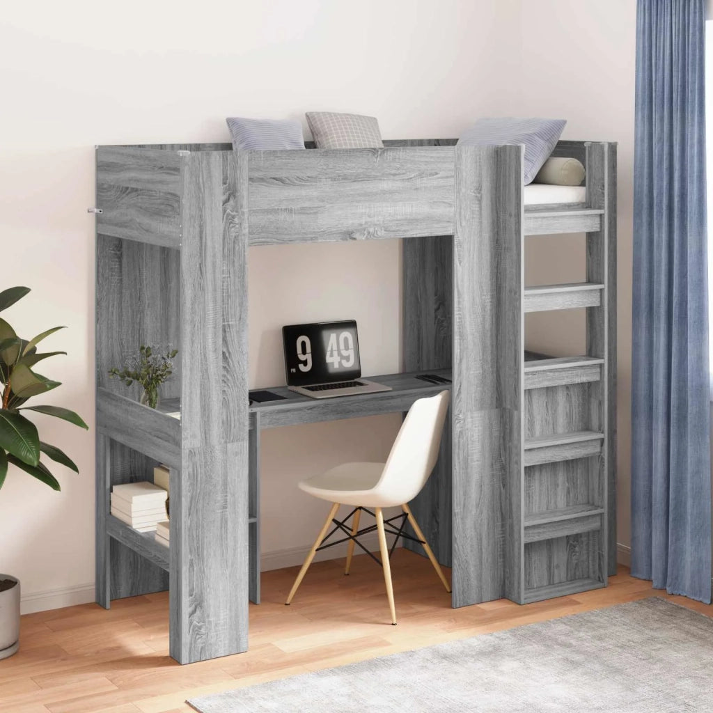 Struttura letto a castello con scrivania Grigio Sonoma 3410432