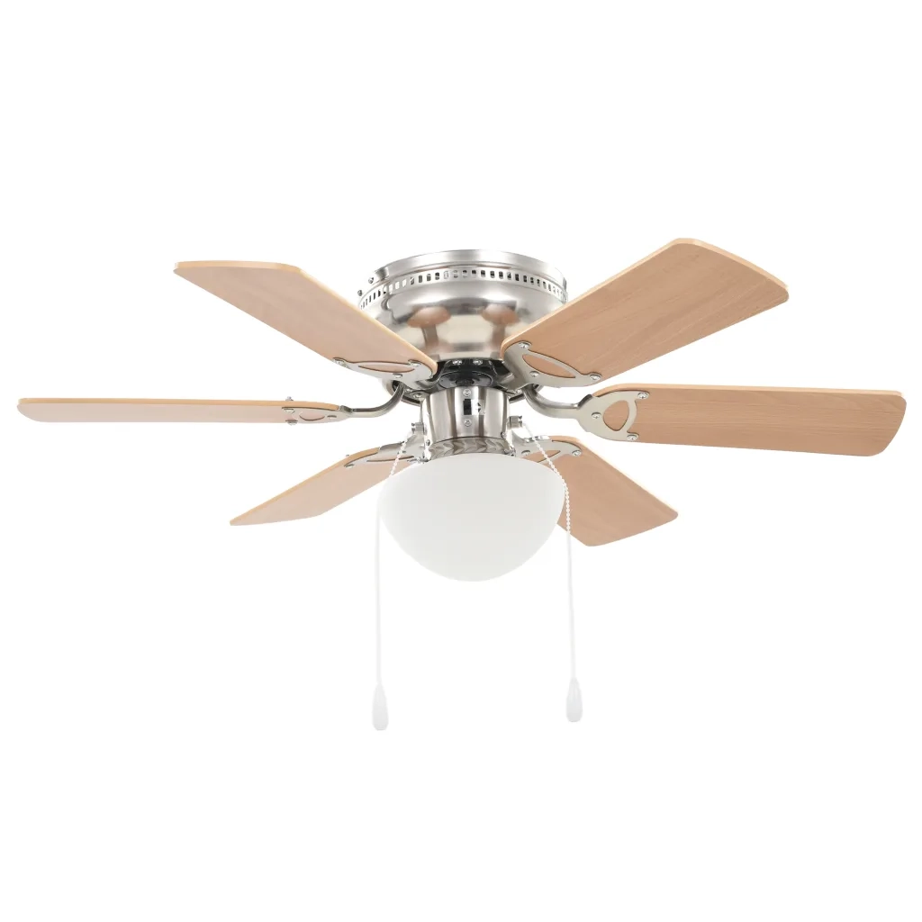 Ventilatore da Soffitto Decorato con Luce 82 cm Marrone Chiaro CFW8060917