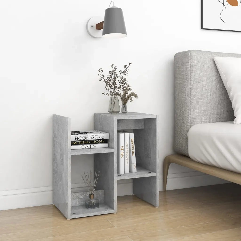 Comodini 2pz-Set di 2 Tavolino da notte Grigio Cemento 50x30x51,5 cm in Legno Multistrato