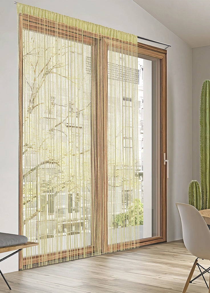 Tenda Antimosca Antirumore Caduta Pannello Porta Finestra Casa Multistring Silver - 100x200 - Crema