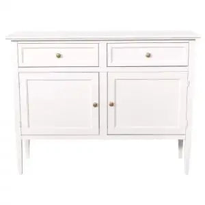 Credenza / Porta tv mod spillo Shabby chic bianco opaco con 2 ante
