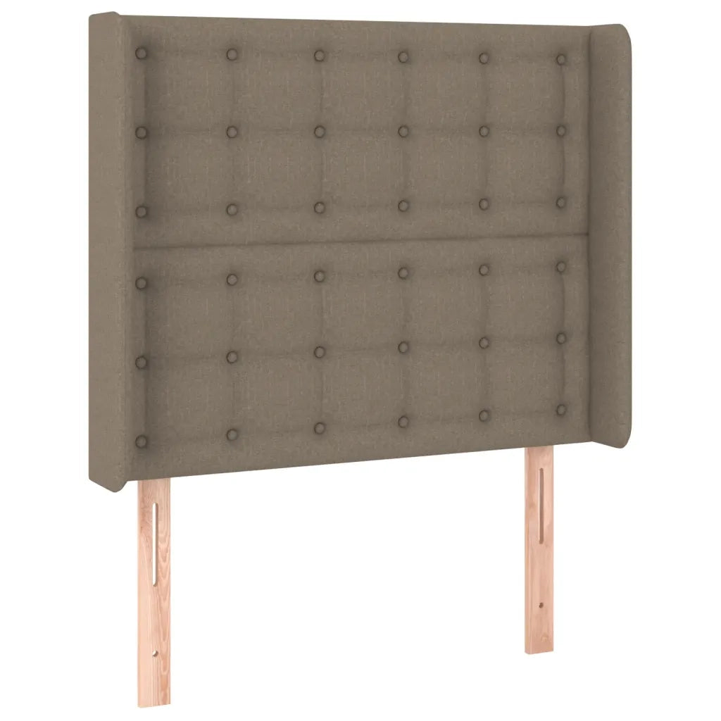 Testiera | Testata ad Orecchio Tortora 93x16x118/128 cm in Tessuto