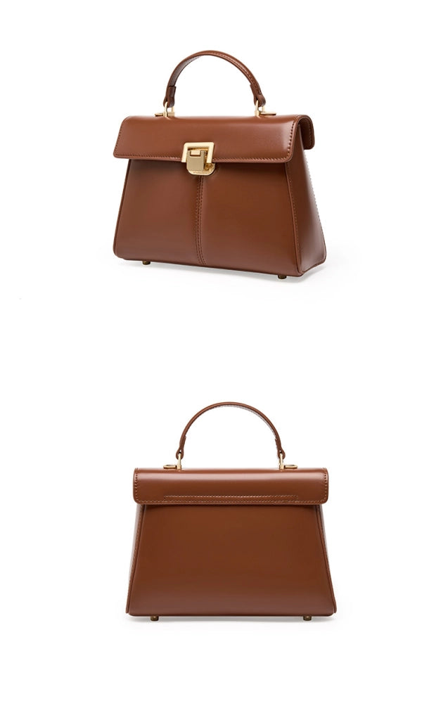 Borsa tote da donna in vera pelle marrone