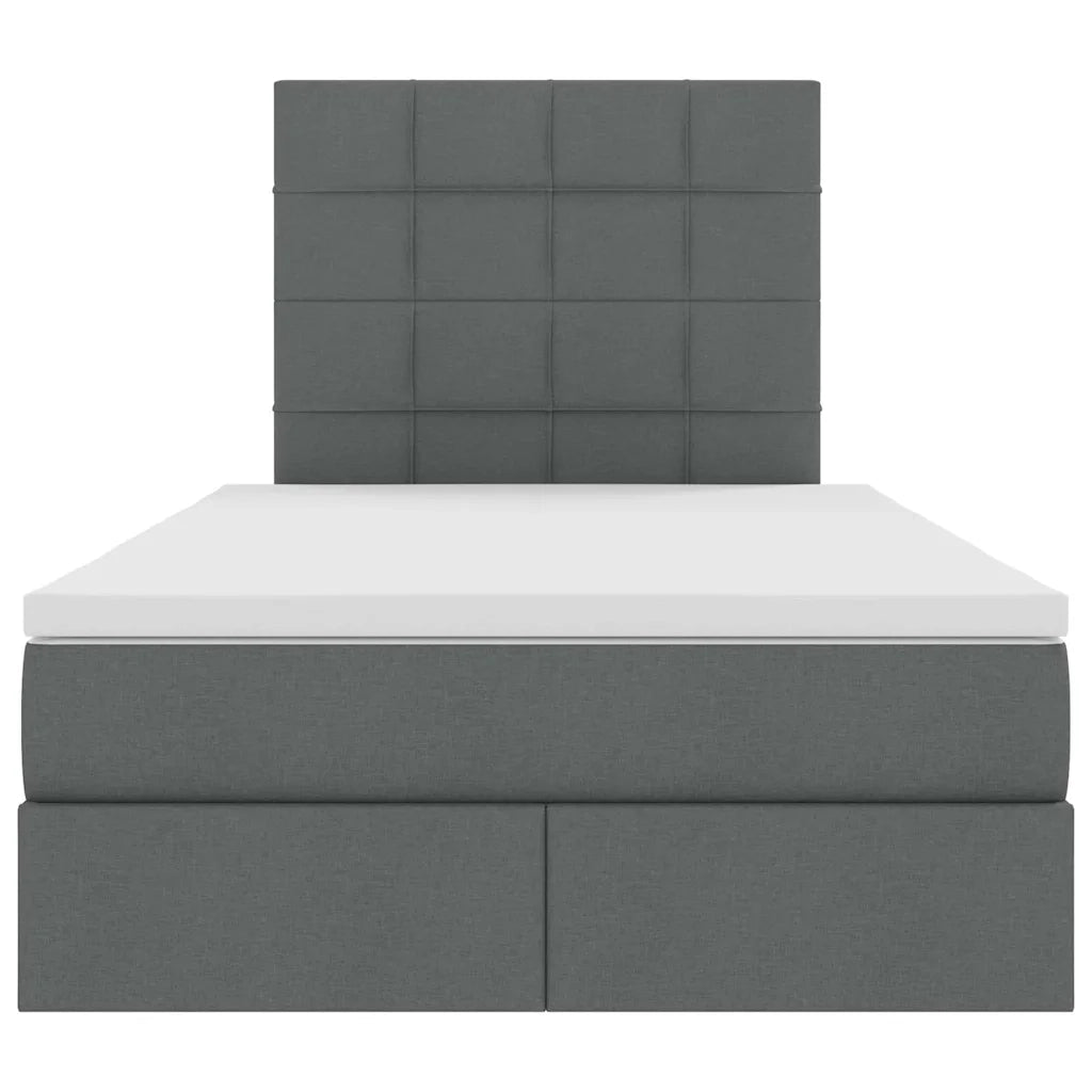 Letto con contenitore e materasso Grigio scuro 120 x 190 cm