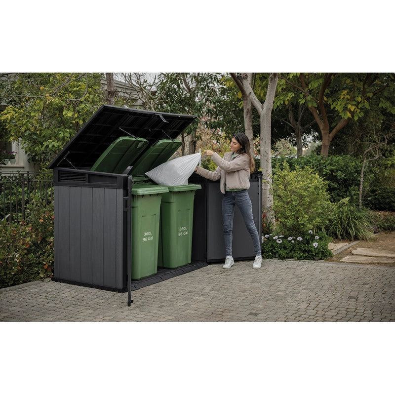 Box Porta Attrezzi da Esterno Cortina Mega EVOTECH+ 2020L 190,5x109,3x132,5 - Grigio effetto legno - Keter