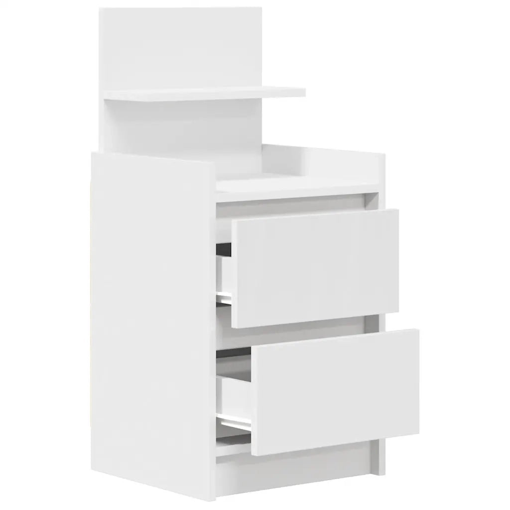 Comodino con 2 Cassetti Bianco 38x34x80 cm 861355