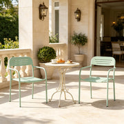 SEDIE DA GIARDINO Set 2 pezzi 56x58x78 cm Metallo Verde impilabili