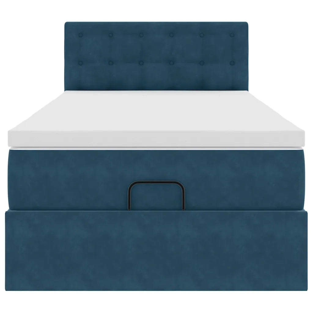 Struttura Letto Pouf con Materasso 90x190 cm in Velluto