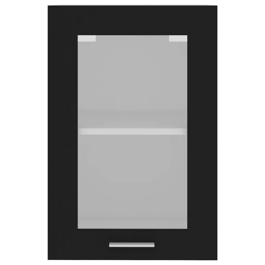 Mobile Pensile con Vetro “Lyon” Nero 40x31x60 cm 802506