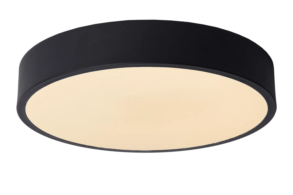 Plafoniera LED rotonda 30 cm nera 18W Lucide UNAR IP20