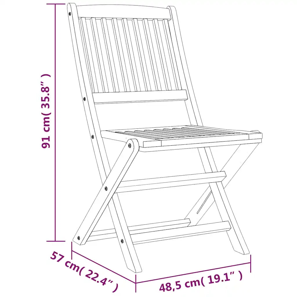 Set da Pranzo per Giardino 5 pz in Legno Massello di Acacia cod mxl 35262