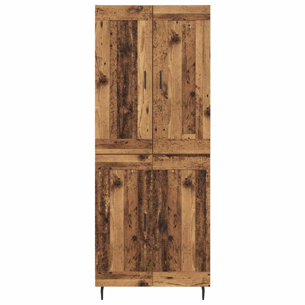 Credenza 2 pz-Set di 2 Buffet-Armadio da cucina Legno vecchio Legno Stratificato e Vetro 289973
