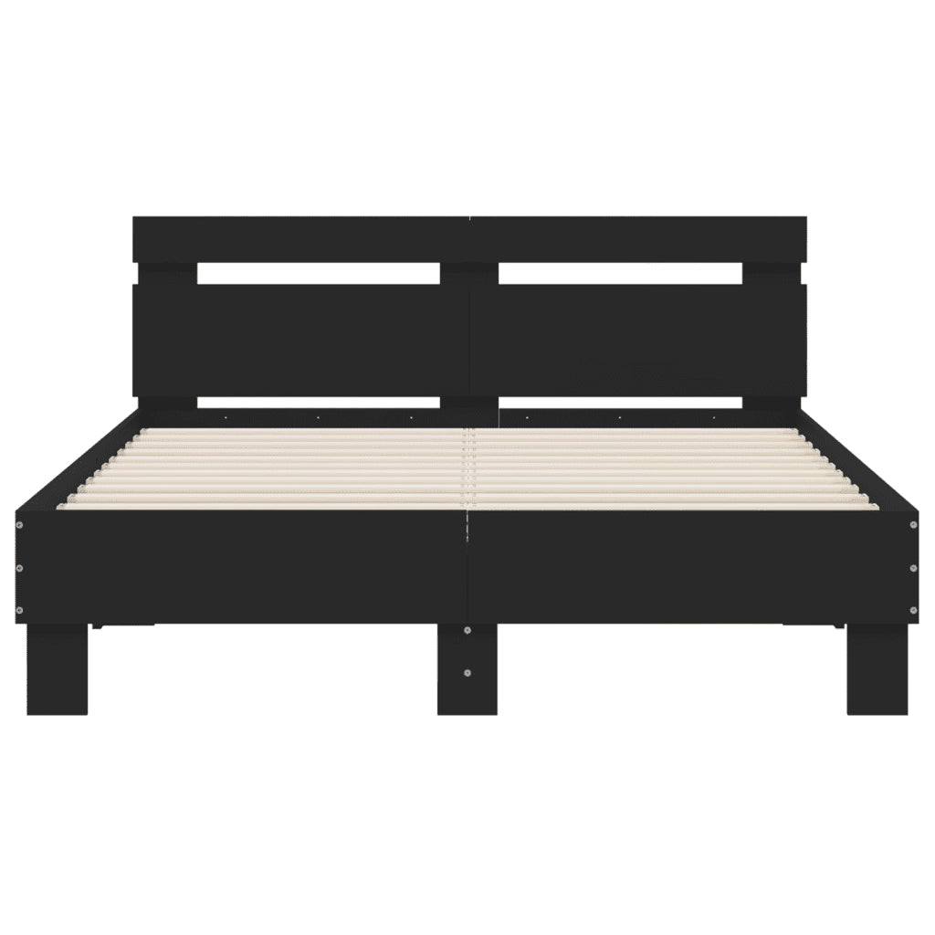 Giroletto con Testiera e LED Nero 135x190 cm 3207568