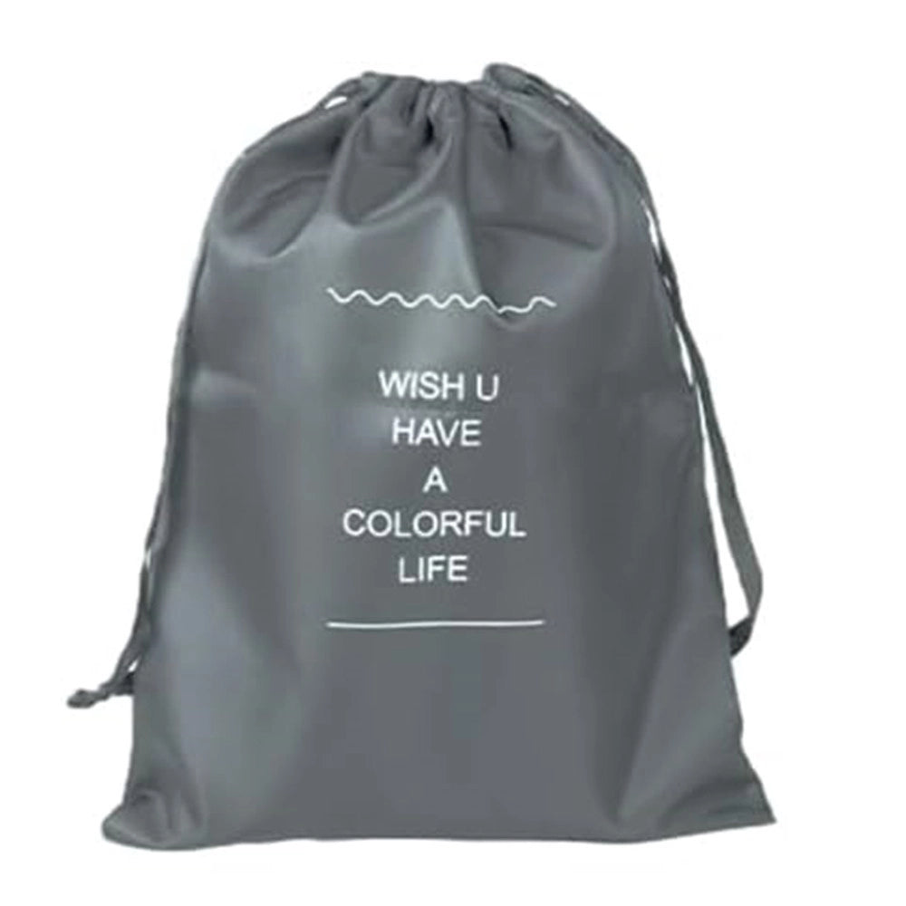 Trade Shop - Organizer Da Viaggio Organizza Valigia Bagagli Borsa Con Coulisse 36x27cm Grigia 87715 -