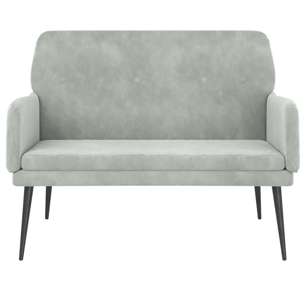 Panca Grigio Chiaro 108x79x79 cm in Velluto CFW7223982