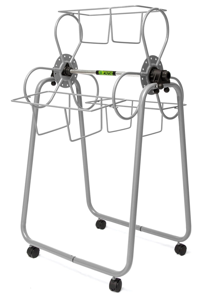 Carrello Portavasi 3 Cestini in Acciaio con Ruote Agrati Flortì Grigio