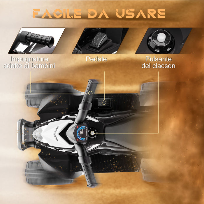 Quad Elettrico per Bambini 6V Honda TRX 250X Nero