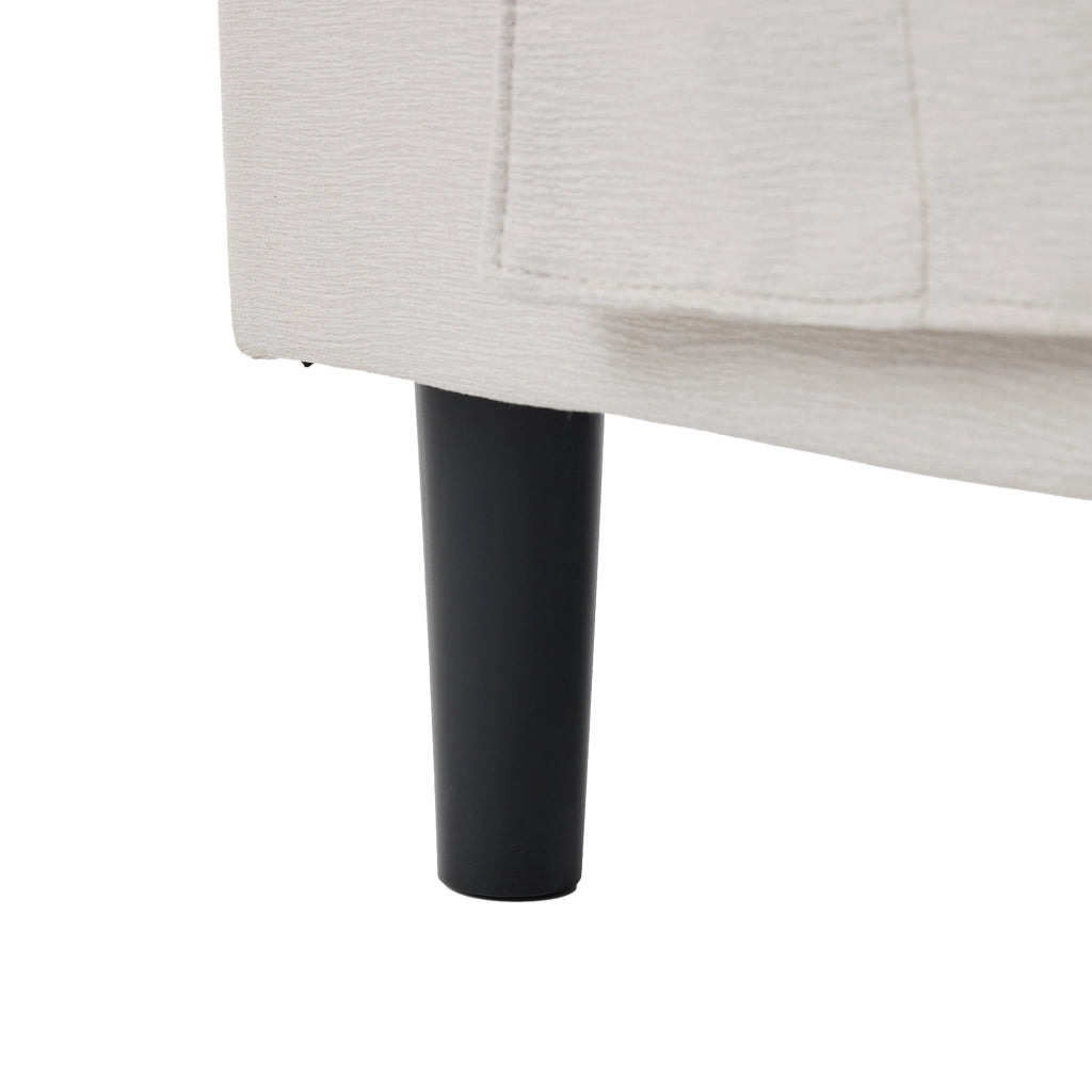 Divano angolare 3 posti modulare con chaise longue e tasche laterali in tessuto beige