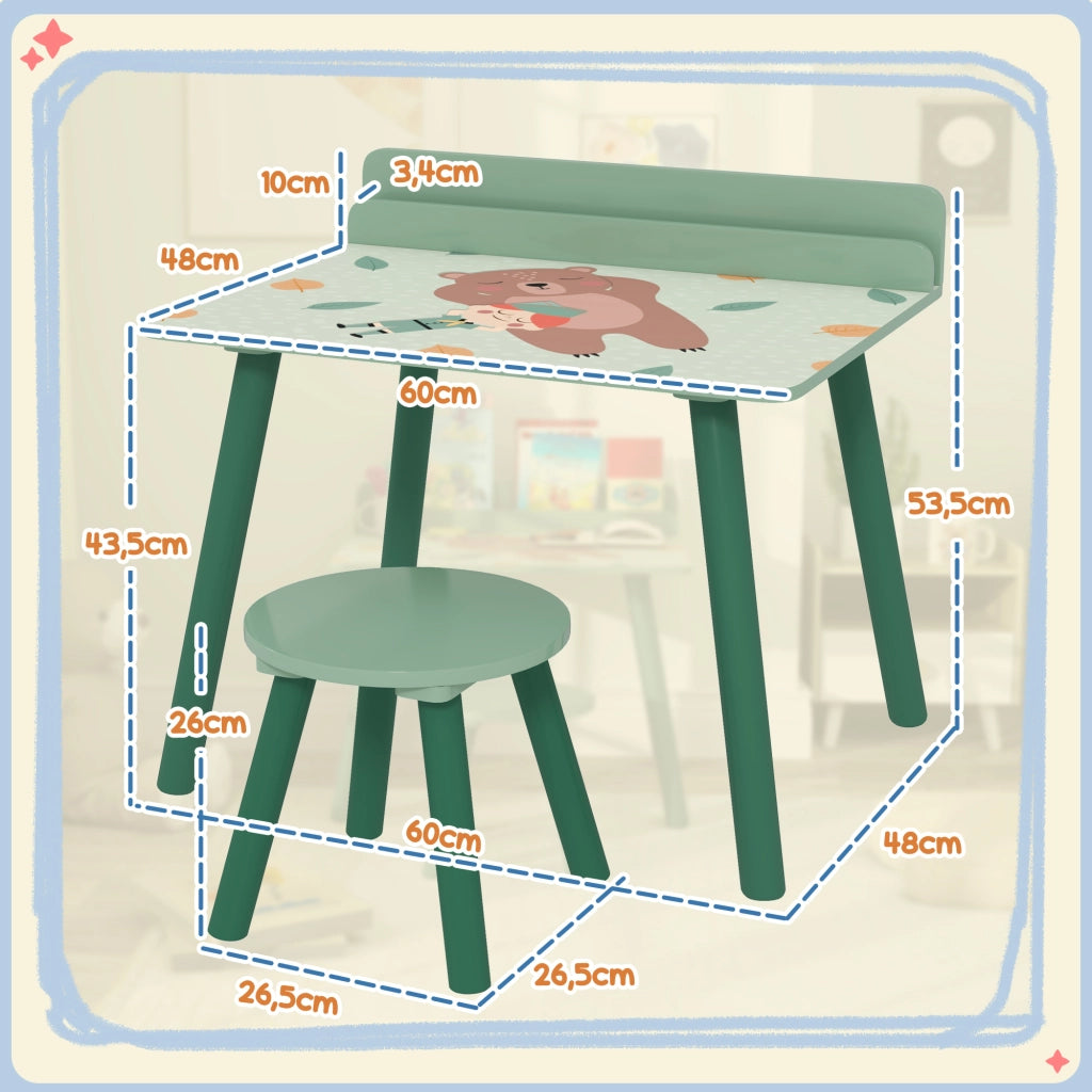 Scrivania Bambini con Sedia e Scaffale ¨C ZephMum ¨C Verde 90x50x75
