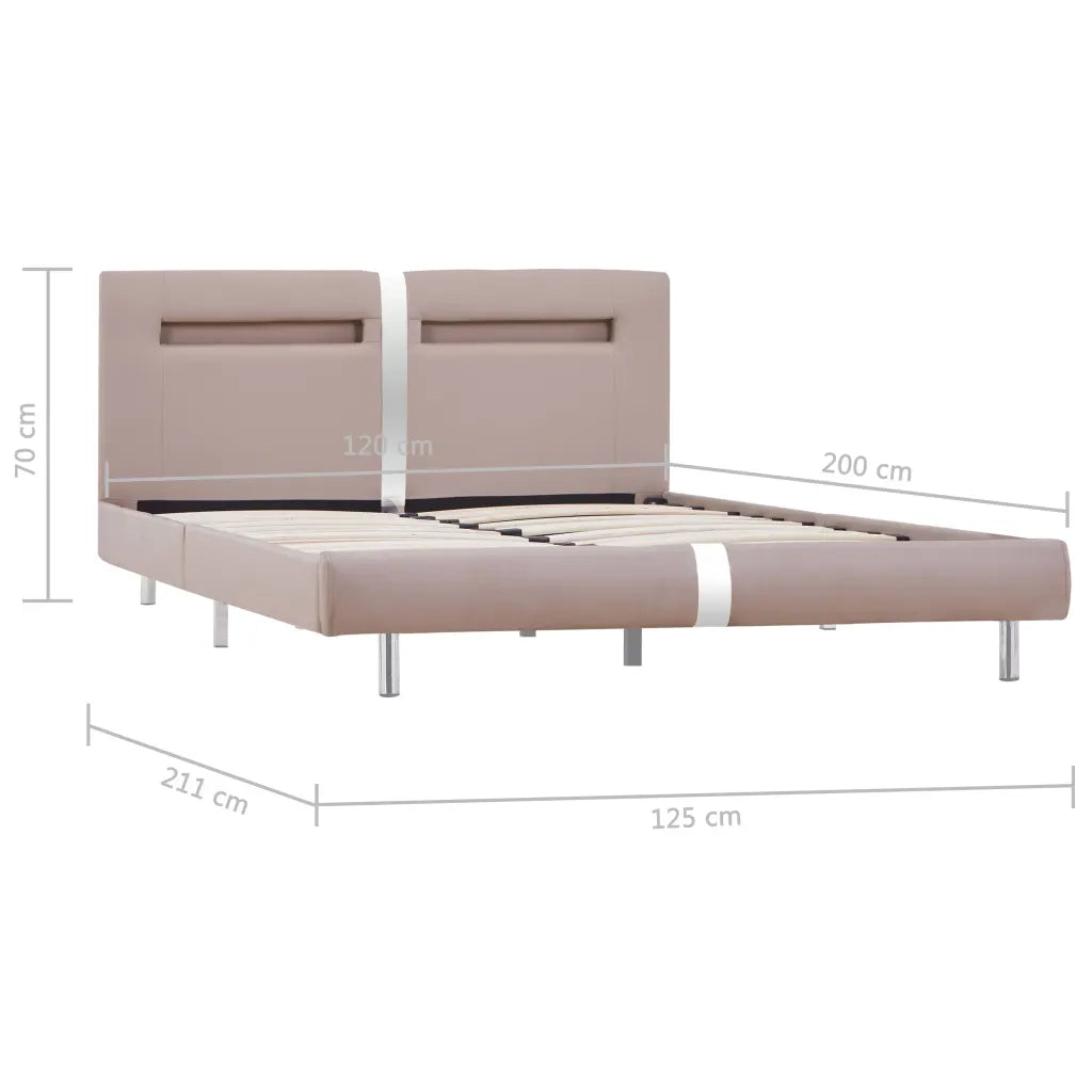 Giroletto con LED senza Materasso-Struttura Letto Cappuccino 120x200 cm