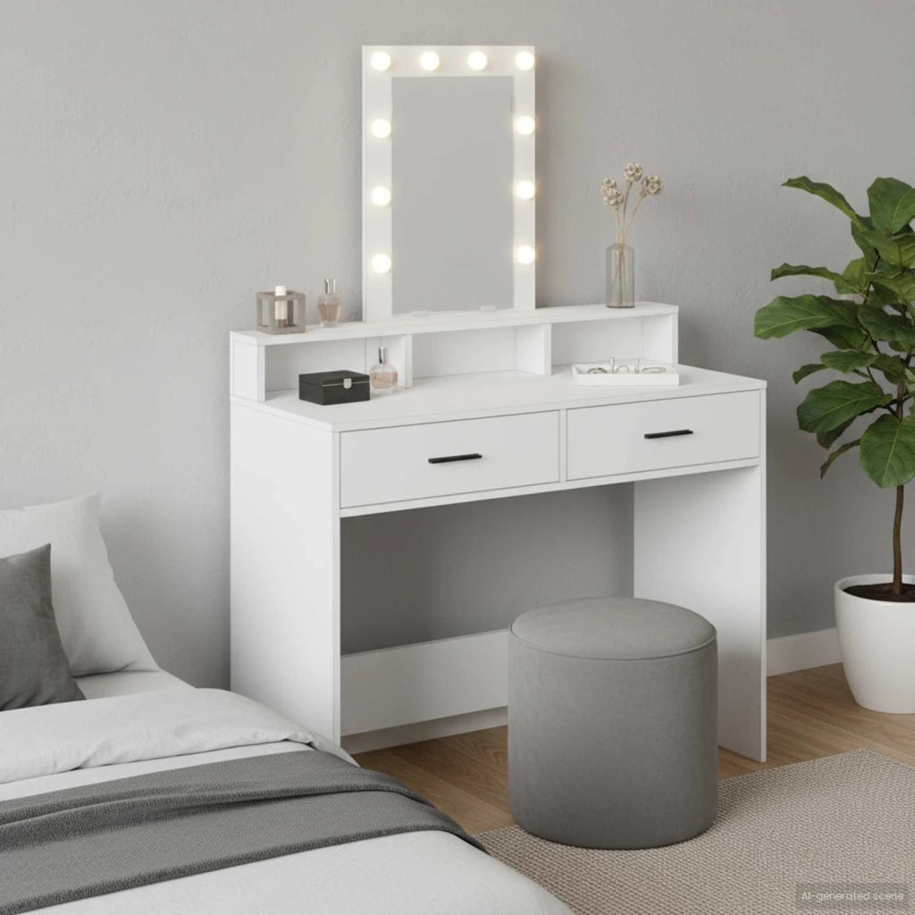 Tavolo da Trucco Bianco 100 x 41 x 140 cm Legno multistrato 865172