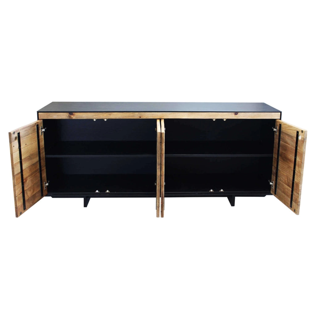 Madia 4 ante in Pino riciclato cm 180x48x76 - PINE