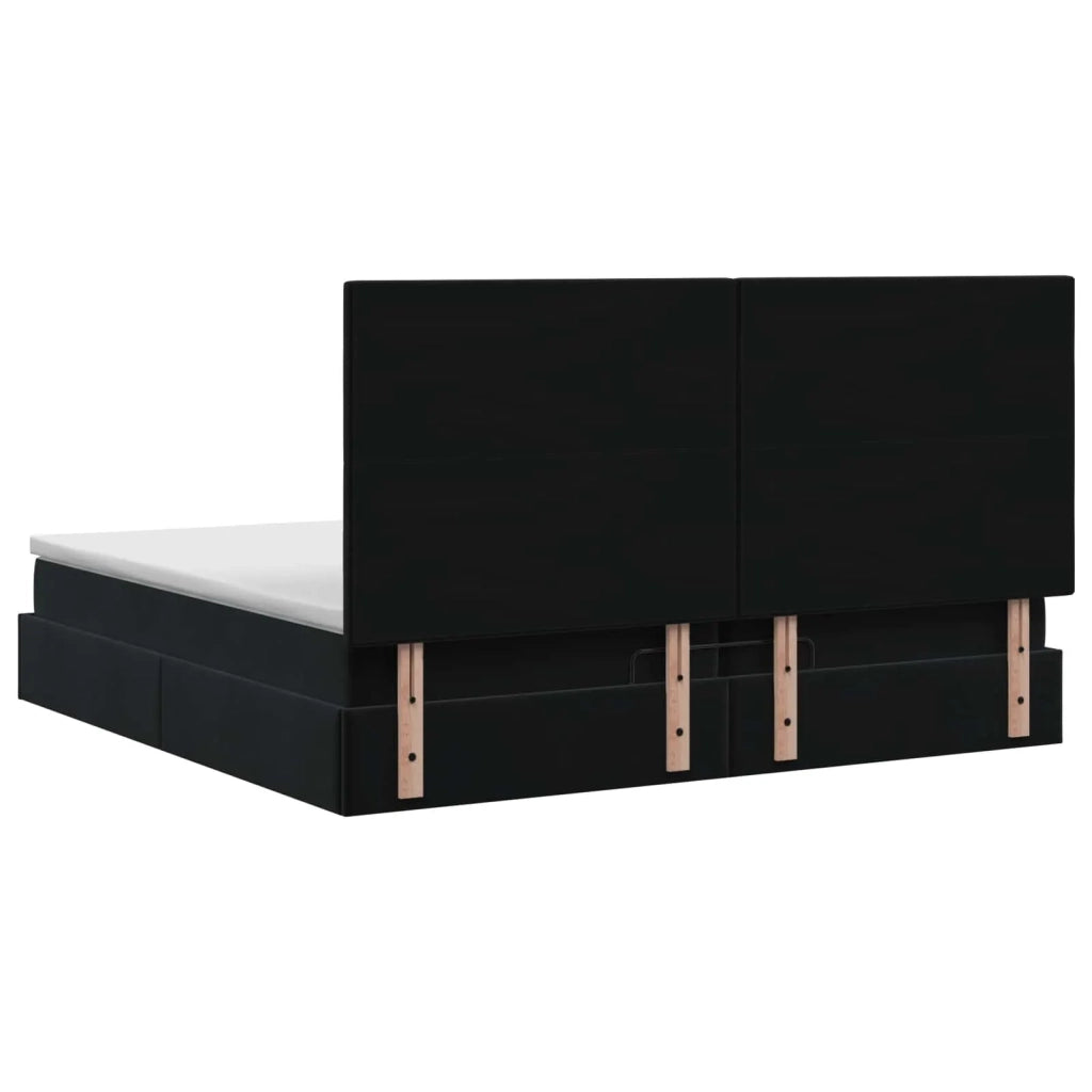Letto ottomano con materasso Nero 200 x 200 cm Velluto 3457745