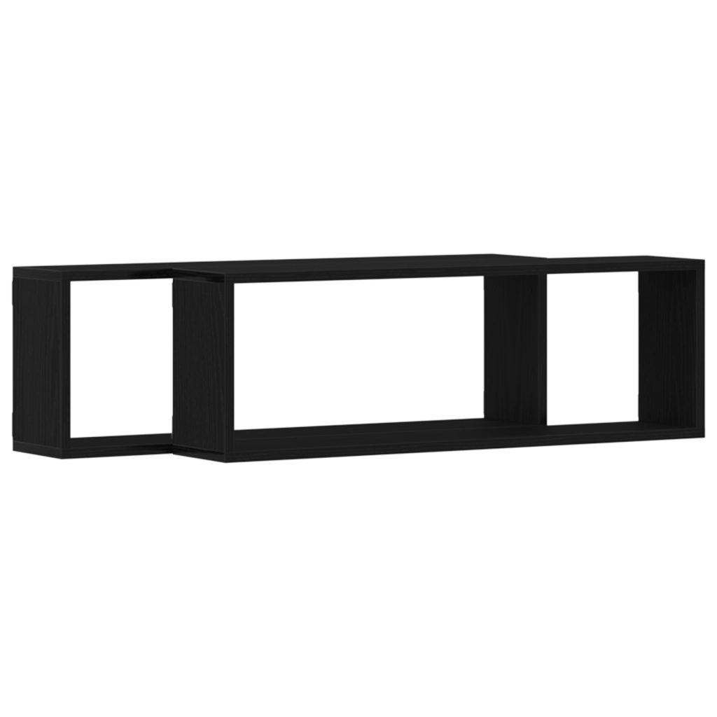 Mensole vitaXL - Set di 2, Rovere Nero, 80x15x26 cm, Realizzate in Legno Ingegnerizzato