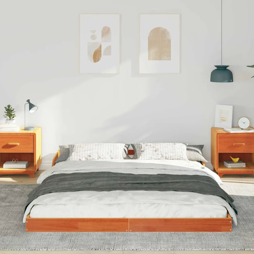 Struttura del letto Marrone cerato 160 x 220 cm Pino massello